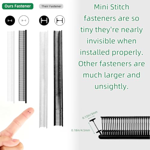 Hobanga 2000Pcs 0.17 inch Micro Stitch Gun Fasteners – Black & White