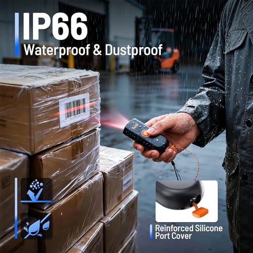 Tera 2D Mini Orange Waterproof Wireless Barcode Scanner - Portable Pocket Reader