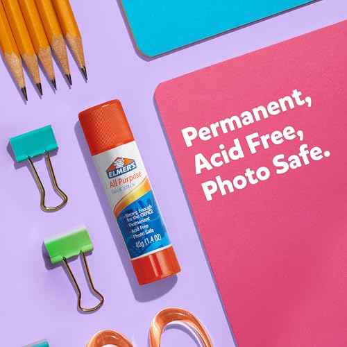 Elmer's All Purpose School Glue Sticks, Acid-Free and Washable, Clear, 7 Grams, 30 Count - Craft Projects, Poster, Vision Board, Classroom Supplies, #1 Teacher Brand