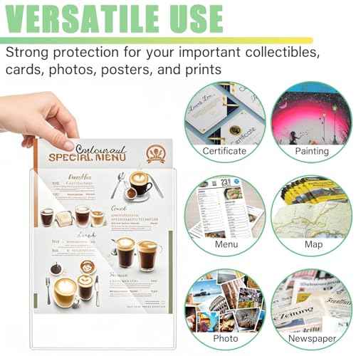 6-Pack 8.5" x 11" Rigid Print Protectors, Transparent Hard Plastic Page Sheet Protectors, Clear Plastic Sleeves for Paper Photo Poster, Protective Covers for Document Certificates