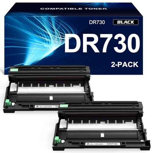 DR730 Drum Unit Compatible Replacement for Brother DR730 DR-730 DR760 Drum Unit for Brother Printer mfc-l2710dw mfc-l2717dw mfc-l2750dw mfc-l2690dw Drum, 2PK Black, 12000 Page, High Yield