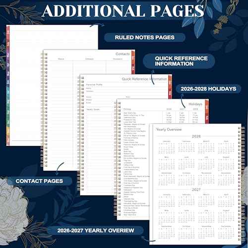 2026 Planner - 2026 Planner Weekly and Monthly, 2026 Calendar Planner, Jan 2026 - Dec 2026, 8.5" x 11", Monthly Tabs, Twin-Wire Binding, Holidays, Back Pocket, Habit Tracker