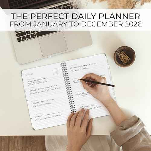 Beautiful 2026 Daily Planner - 7" x 10" Daily Planner for Women or Men with Weekly & Monthly Spreads for Easy Planning - Perfect Calendar Book To Organize All Tasks and Boost Productivity