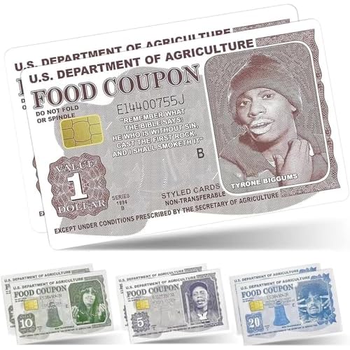 4Pcs Tyrone Biggums Food Coupon Credit Card Sticker, Debit Card Skin Cover, Personalized Food Coupon Debit Card Skin Cover, Waterproof Credit Card Skins Credit Card Covers Skin