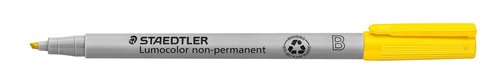Staedtler 312 Lumocolor Pen B Point 1.0 2.5 mm Non-Permanent, 10 pcs in Cardboard Case yellow