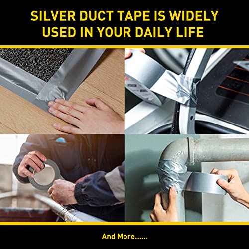 Lichamp 10 Rolls Heavy Duty Duct Tapes Silver, Waterproof No Residue Duct Tape for Packaging Taping Sealing Repairing, Thick & Wide Silver Tape for DIY or Commercial Use, 2 Inches x 25 Yards