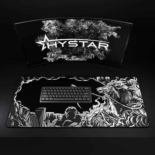 Hystar¢ç Extended Gaming Mouse Pad | XXL 36" x 16" | 5mm Thick, Waterproof Surface, Smooth Polyester Fabric, and Natural Rubber Base | Death