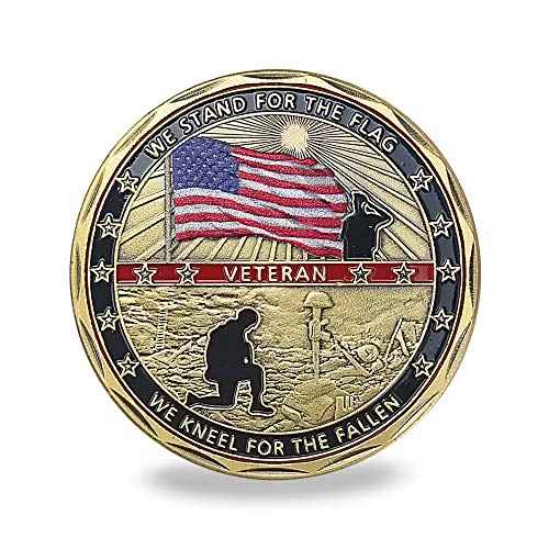 AtSKnSK 42 PCS US Military Challenge Coin Veteran Coin - Stand for The Flag, Kneel for The Fallen
