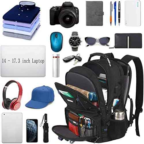 Travel Laptop Backpack, 17.3 Inch XL Heavy Duty Computer Backpack with RFID Pockets, TSA Friendly Extra Large College Daypack with USB Charging Port, Stylish Laptop Bag for Men/Women£¬Blue