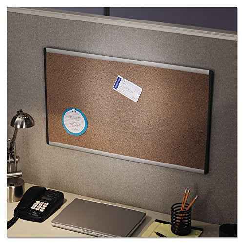 Quartet Bulletin Board, 30" x 18", Corkboard, Cubicle, Arc, Aluminum Frame (ARCB3018)