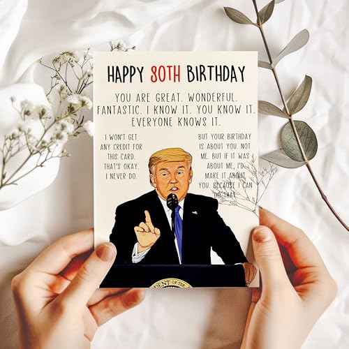 Funny 80th Birthday Card, Hilarious 80 Years Old Birthday Card Gift for Men Women, Great 80th Birthday Gifts for Friends, Dad, Mom, Husband, Wife, Brother, Sister