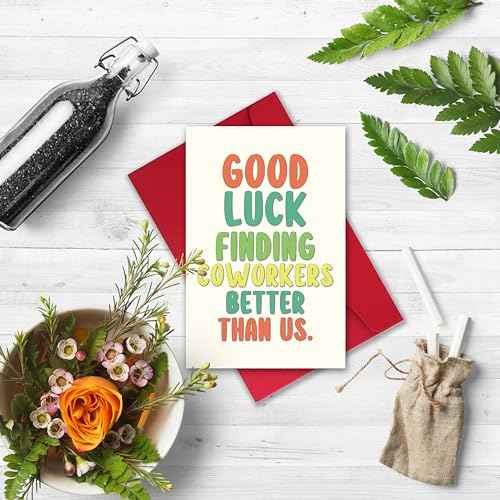 Funny Leaving Card for Him Her, Humor Going Away Gifts for Coworker Colleagues, Good Luck Card, New Job Cards