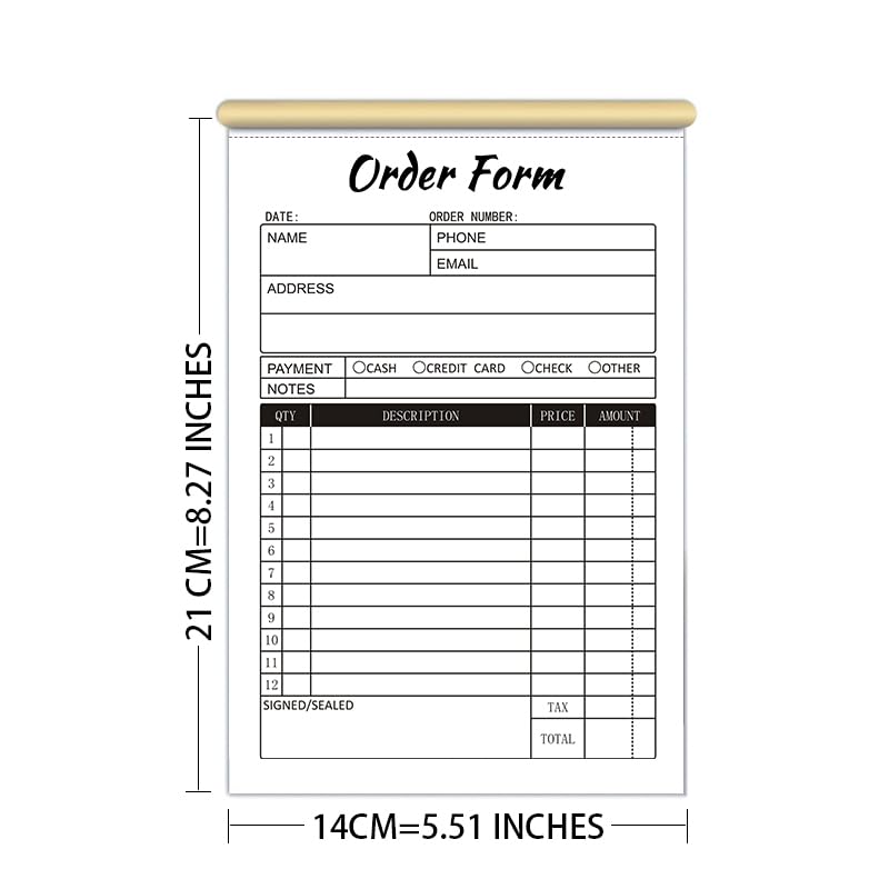 2-Part Carbonless Invoice Book with 50 Sheets - A5 (8.3 x 5.5 in) White/Yellow