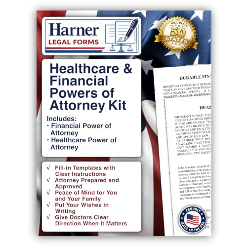 Durable Financial & Healthcare Power of Attorney Kit with Instructions – 2 in 1
