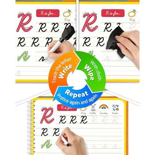 Coogam Magic Practice Copybook for Kids Age 3-12, Dry-Erase Writing Practice Book - Cursive Handwriting Aid With Alphabet Nmubers Words Sentences for Children and Beginners