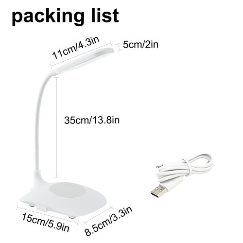 LED Desk Lamp Wireless Charging Desk Lamp with Touch Control Dimmable Office Desk Light Eye-caring Office Lamp with Adjustable Gooseneck Table Lamp, Reading Lamp Table Lamp for Bedroom Bedside Study