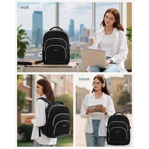 LOVEVOOK Laptop Backpack for Women, 15.6-Inch Work Backpack, Back to School Bookbag for College Student Teen Girls, Casual Personal Item Travel Bag Business Computer Daypack for Teacher Nurse, Gift