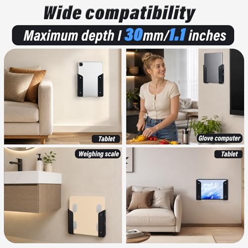 LIUXINYJEE Black Bathroom Wall Scale Holder – Wall Mount Scale Organizer with Adhesive & Screws