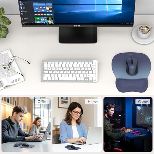 TECKNET Gel Ergonomic Mouse Pad with Wrist Rest, Gradient Color, 10x8 Inches