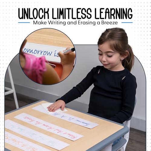 100 Pack Dry Erase Sentence Strips - 16x3 Inches, Laminated, White, Essex Wares