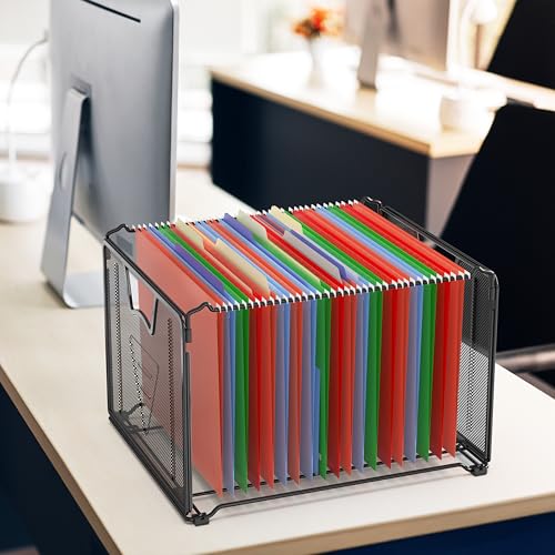 Simple Houseware Mesh Hanging File Folder Organizer Black - 1 Pack