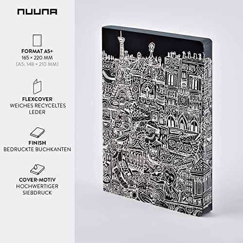 Nuuna Graphic L "Paris" Smooth Bonded Leather Notebook - Black