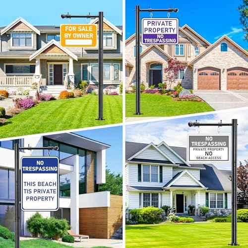 Real Estate Sign Post, Open House Signs for Real Estate, 100 inch Realtor Yard Sign Post for Sale, Rent, 35" Arm Holds up to 25" Sign, Black