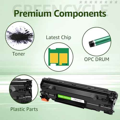 greencycle Compatible Toner Cartridge Replacement for Canon 137 CRG137 9435B001AA to use with ImageClass D570 MF232w MF242dw MF247dw MF240 MF212w MF216n MF227dw MF236n MF217w Printer (Black, 4 Pack)