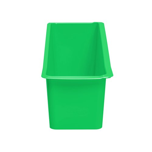 Storex Modern-Series Large Book Bin – Interlocking Plastic Organizer for Home, Office and Classroom, Green, 6-Pack (71224U06C)