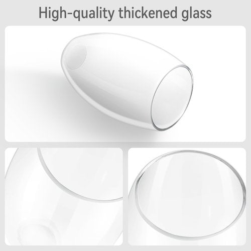 HGHYjrxfkl 1 Pack Oval Clear Glass Lamp Shade, with 1-5/8" Fitter Opening, Mini Glass Pendant light Shade,Lamp Shade Replacement for Chandelier,Floor lamps,Table Lamps,Wall Sconces.
