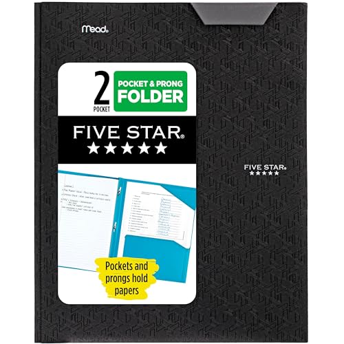 Five Star 2-Pocket Folder, Plastic Folder with Stay-Put Tabs and