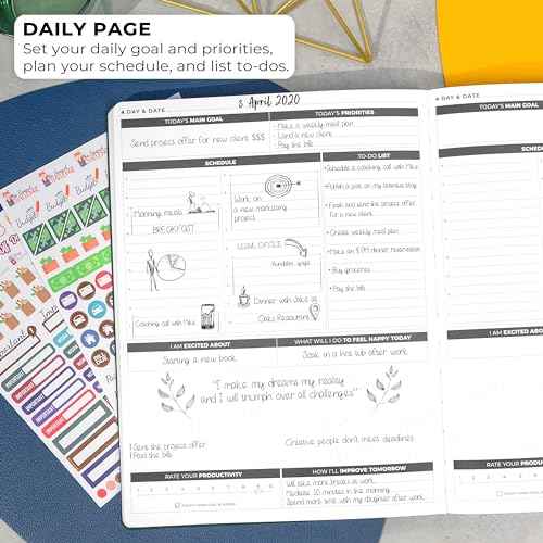 Clever Fox Planner Daily PRO - 8.5 x 11" A4 Size Daily Life Planner and Gratitude Journal to Increase Productivity, Time Management and Hit Your Goals - Undated - Lasts 3 Months (Forest Green)