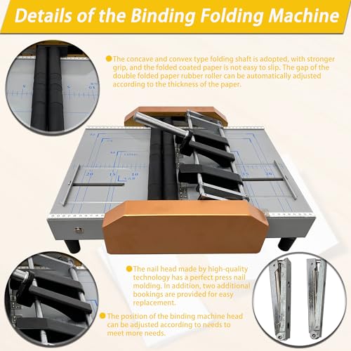 Automatic Booklet Maker and Folding Machine - 17 Sheet Capacity, 110V Professional Desktop Binding & Folding