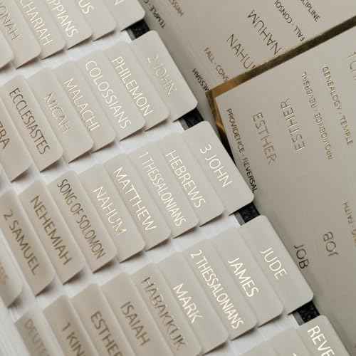 UPAFEXXI-Laminated Bible Tabs with Book Summaries(Gold Foil Embossed Lettering), Bible Tabs for Women and Men, Reposition Large Print Stickers, Easy to Read, 80Chapters Labels for Easy Navigation