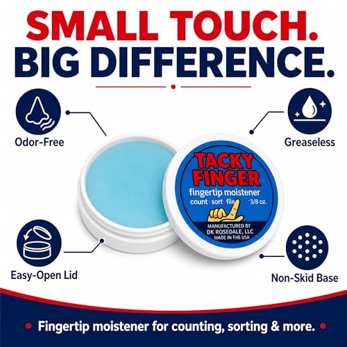 Tacky Finger 1 Pack - 3/8 oz Odorless Moistener Gel for Paper Handling