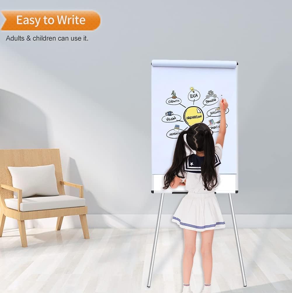 VIZ-PRO Whiteboard Easel - Portable Height Adjustable Dry Erase Board | 36 x 24 Inches