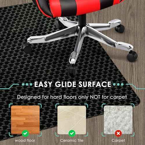 Vicwe Office Chair Mat for Hardwood Floor, 48" x 36" Office Chair Mats, Gaming Chair Mat for Hardwood, Easy Glide for Chairs, Multi-Purpose Floor Protector Desk Chair Mat for Home Office