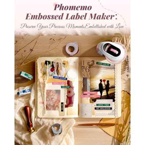 Phomemo Embossing Label Maker Machine, Retro Embossed Label Maker, Old School Embosser Labeler with 6 Rolls 3D Embossing Label Waterproof for Kid DIY Home School and Scrapbook Supplies Office, Pink