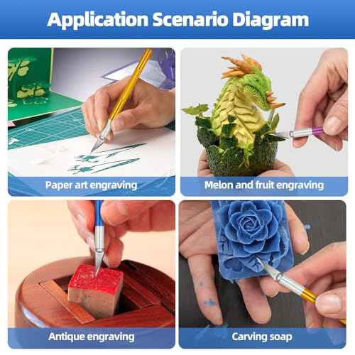 3 PCS Exacto Knife, Hobby Knife, Craft Knives with 30 PCS Spare Exacto Knife Blades(#11),Profession Craft Knifes for Crafts, Arts, Modeling, Scrapbooking, Stencil By XEKIGU, AK0103