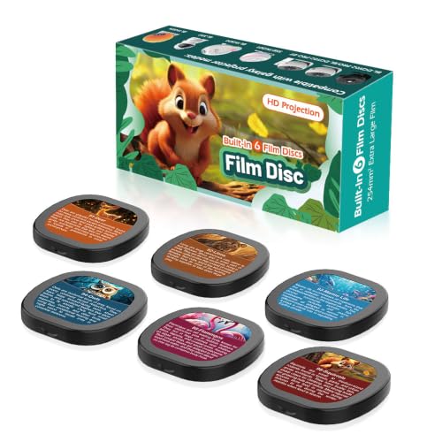 Glotella 6-Pack Animal-Themed Galaxy Projector Discs for Pro Model, 4K Ultra HD Slides for Bedroom Decor