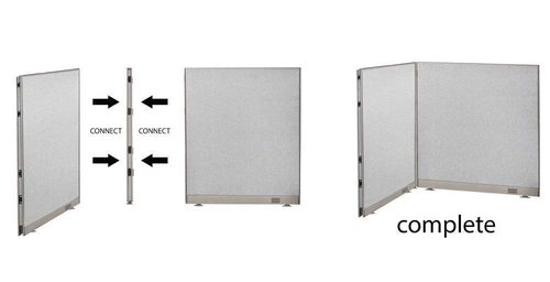 GOF 5ft / 60" H L-Post Connector for L Shaped Partitions, Office Large Fabric Privacy Room Divider Panel Part (L Post 60" Height)