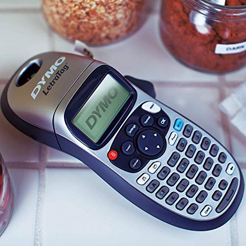 DYMO LetraTag 100H Plus Handheld Label Maker with 2 Tapes - Silver & Black