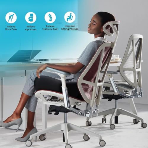Benazcap Black Memory Foam Seat Cushion – Ergonomic Office & Chair Pad