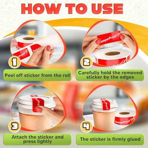 500-Pack Tamper Proof Stickers 1x3 ? Strong Adhesive for Tamper Detection and Package Protection | Durable, Easy-to-Apply Labels for Sealing Boxes, Containers, Envelopes, Documents and Other Surfaces