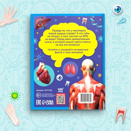 Children's Russian Human Anatomy Encyclopedia for Kids, Durable Hardcover