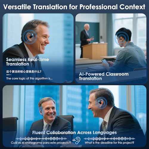Translation Earbuds Real Time AI: Olycism AI Translator Earbuds with 150 Languages 3 in 1 Translation Headphones Long Battery Life Bluetooth 5.4, iOS Android for Travel Business Study
