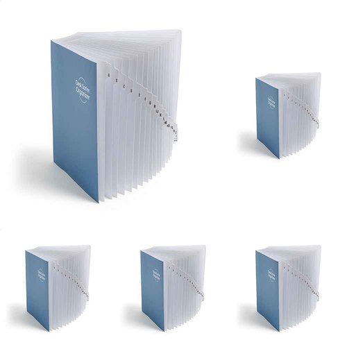 SMEAD Expandable Alphabetic File Sorter Dark Blue | Letter Size | 20 Dividers | Laminated Tabs | Pack of 5