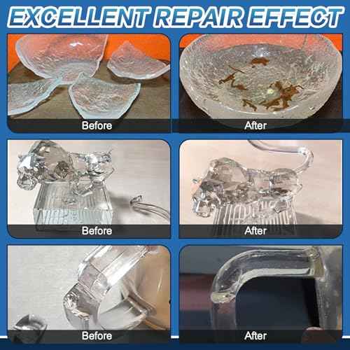 Glass Glue Clear Repair Heavy Duty 30 g, Super Glue for Glass with Anti-Clog Cap, for Acrylic, Mirror and More, Waterproof, Heat-Resistant