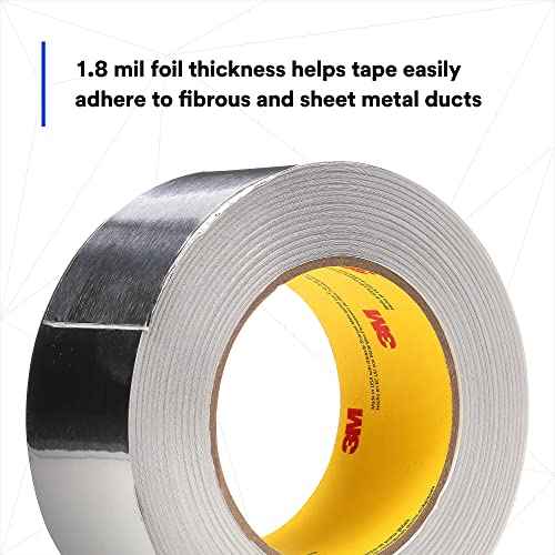 3M Aluminum Foil Tape 3380, Silver, 48 mm x 45 m, 3.25 mil