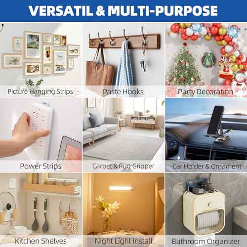 Double Sided Tape 1"¡¿16.5Ft, Mounting Tape Heavy Duty No Residue, Removeable PE Foam Tape Strips, Extra Strong Adhesive Tape Waterproof for Walls Home Office Decor Crafts Paint Picture Poster